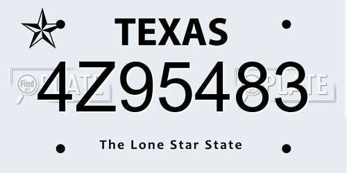 4Z95483 Texas License Plate