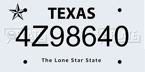 4Z98640 Texas License Plate