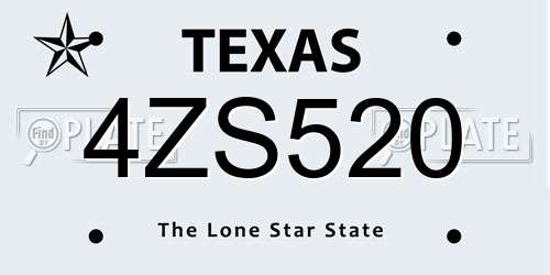 4ZS520 Texas License Plate