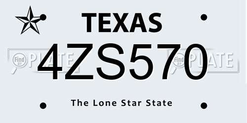4ZS570 Texas License Plate