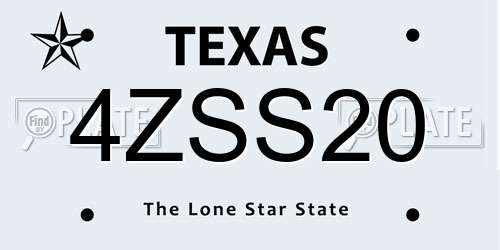 4ZSS20 Texas License Plate