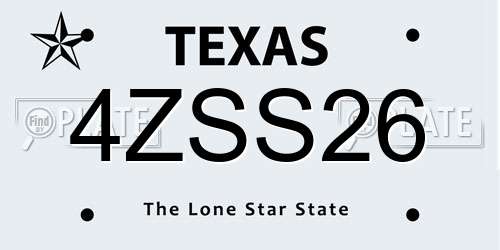 4ZSS26 Texas License Plate