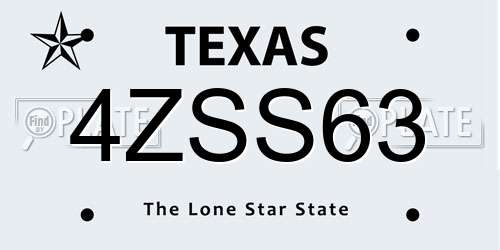 4ZSS63 Texas License Plate