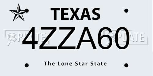 4ZZA60 Texas License Plate