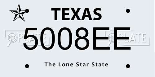 5008EE Texas License Plate