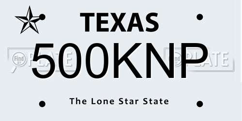 500KNP Texas License Plate