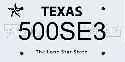 500SE3 Texas License Plate
