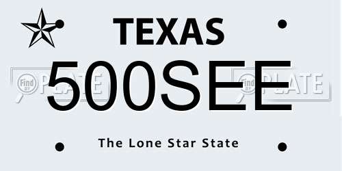 500SEE Texas License Plate