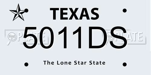 5011DS Texas License Plate