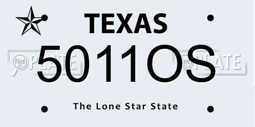 5011OS Texas License Plate