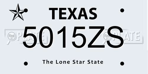 5015ZS Texas License Plate