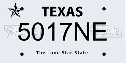 5017NE Texas License Plate