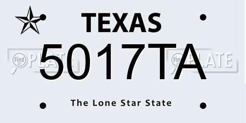 5017TA Texas License Plate