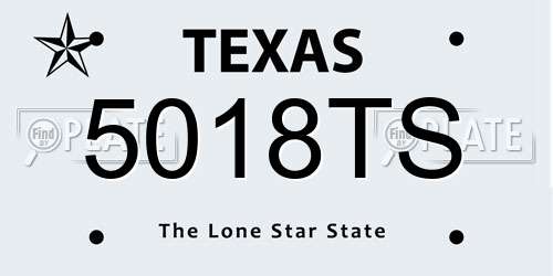 5018TS Texas License Plate