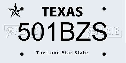 501BZS Texas License Plate