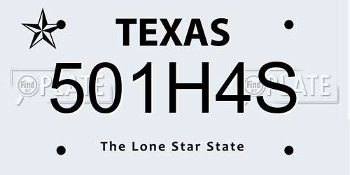 501H4S Texas License Plate