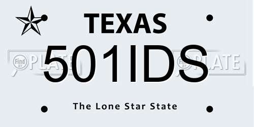 501IDS Texas License Plate