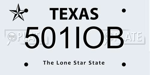 501IOB Texas License Plate