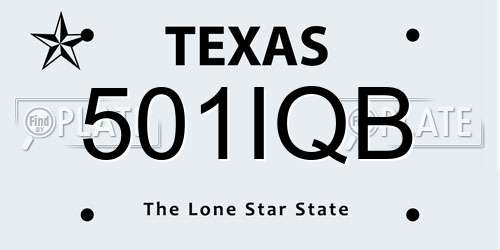 501IQB Texas License Plate