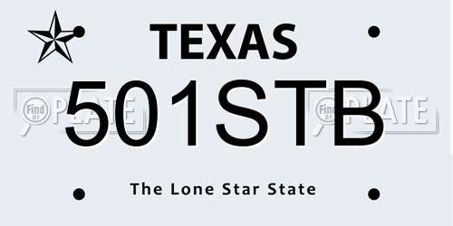 501STB Texas License Plate