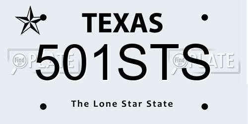 501STS Texas License Plate