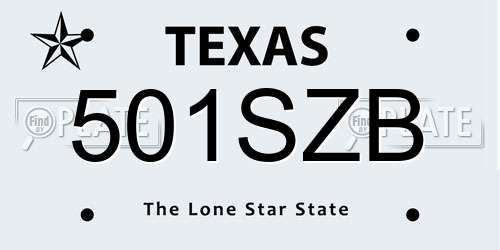 501SZB Texas License Plate