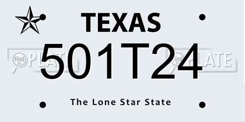 501T24 Texas License Plate