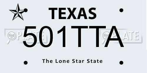 501TTA Texas License Plate