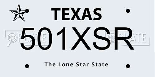 501XSR Texas License Plate