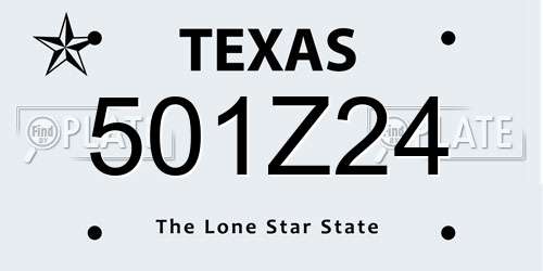 501Z24 Texas License Plate