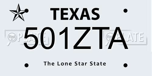 501ZTA Texas License Plate