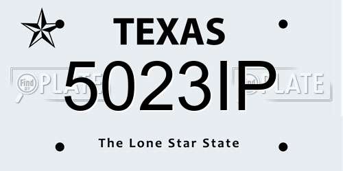 5023IP Texas License Plate