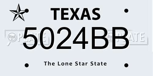 5024BB Texas License Plate