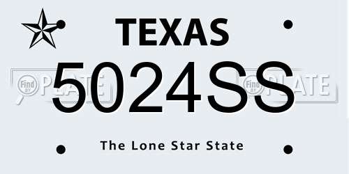 5024SS Texas License Plate