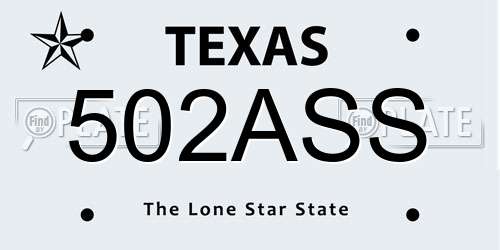 502ASS Texas License Plate