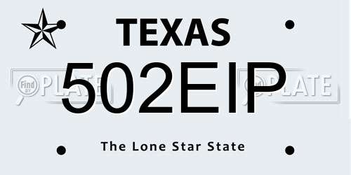 502EIP Texas License Plate