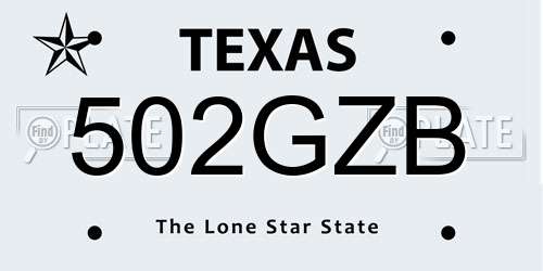 502GZB Texas License Plate