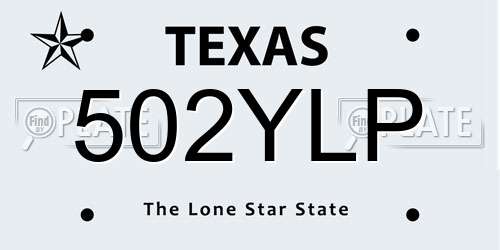 502YLP Texas License Plate