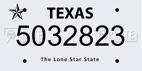 5032823 Texas License Plate