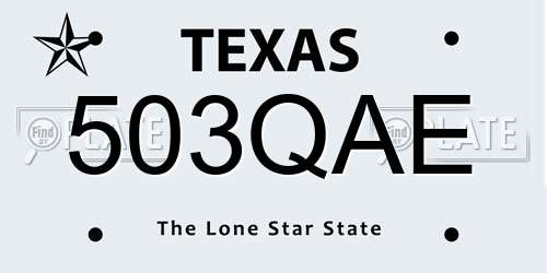 503QAE Texas License Plate