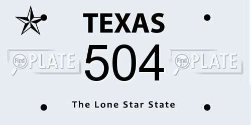 504 Texas License Plate