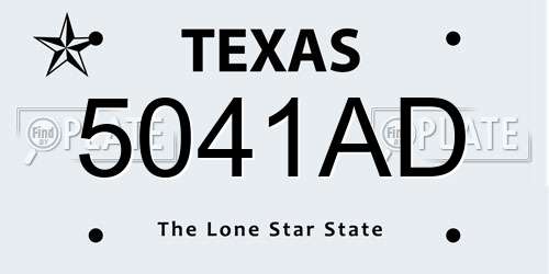 5041AD Texas License Plate