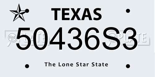 50436S3 Texas License Plate