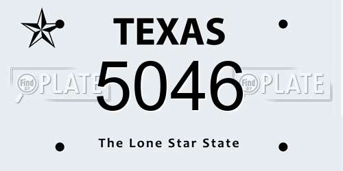 5046 Texas License Plate
