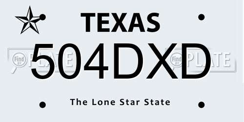 504DXD Texas License Plate