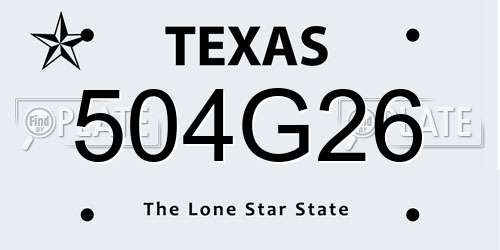 504G26 Texas License Plate