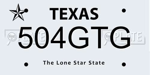 504GTG Texas License Plate