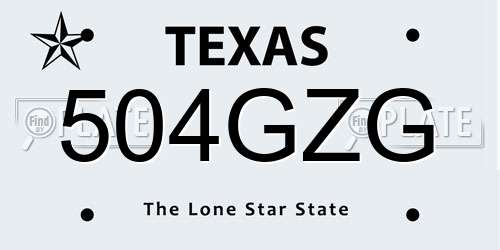 504GZG Texas License Plate