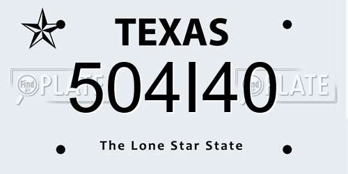504I40 Texas License Plate