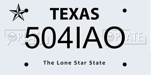 504IAO Texas License Plate